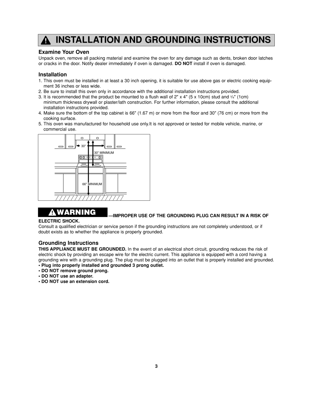 Panasonic NN-SD277 important safety instructions Installation And Grounding Instructions, Examine Your Oven 