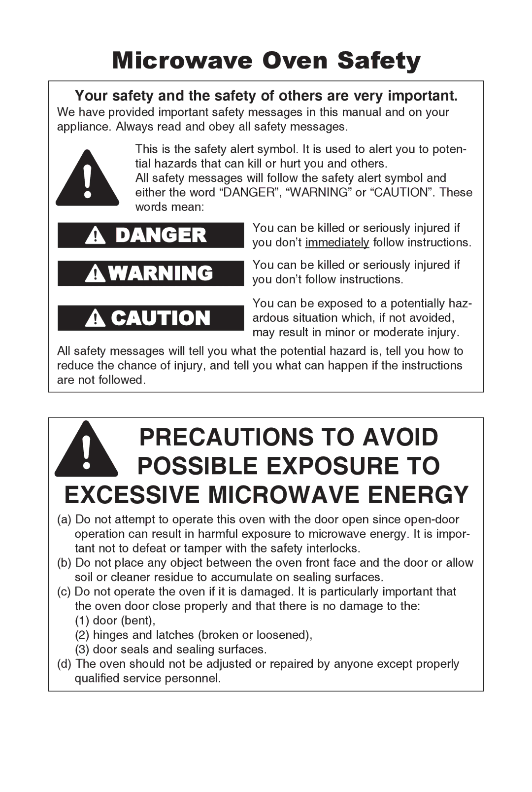 Panasonic NN-SD372S warranty Microwave oven Safety, Your safety and the safety of others are very important 