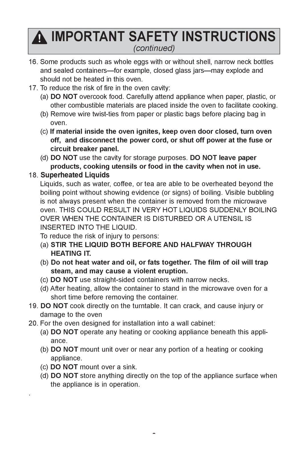 Panasonic NN-SD681S warranty Superheated Liquids 