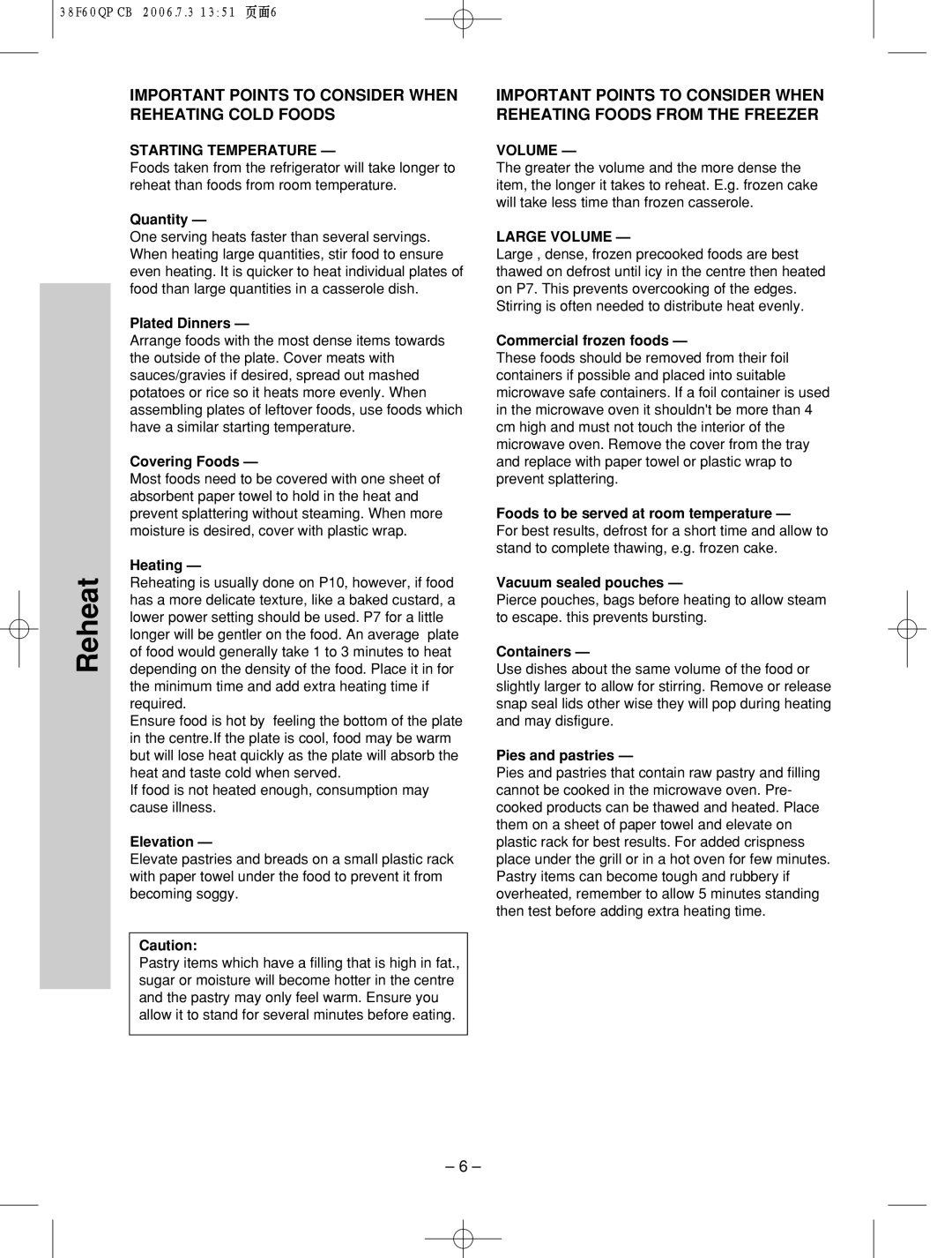 Panasonic nn-sd686s manual Starting Temperature, Large Volume 