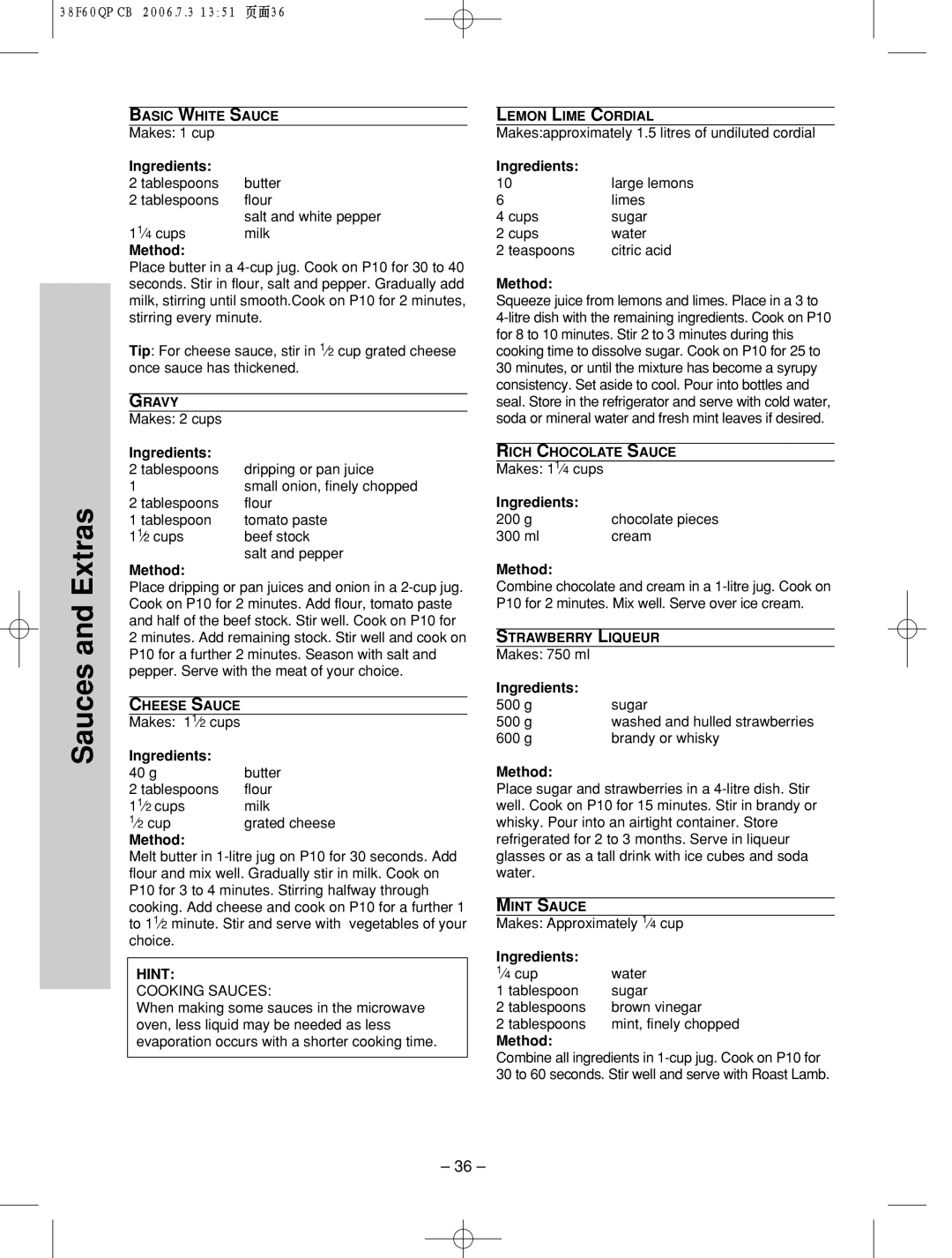 Panasonic nn-sd686s manual Extras 