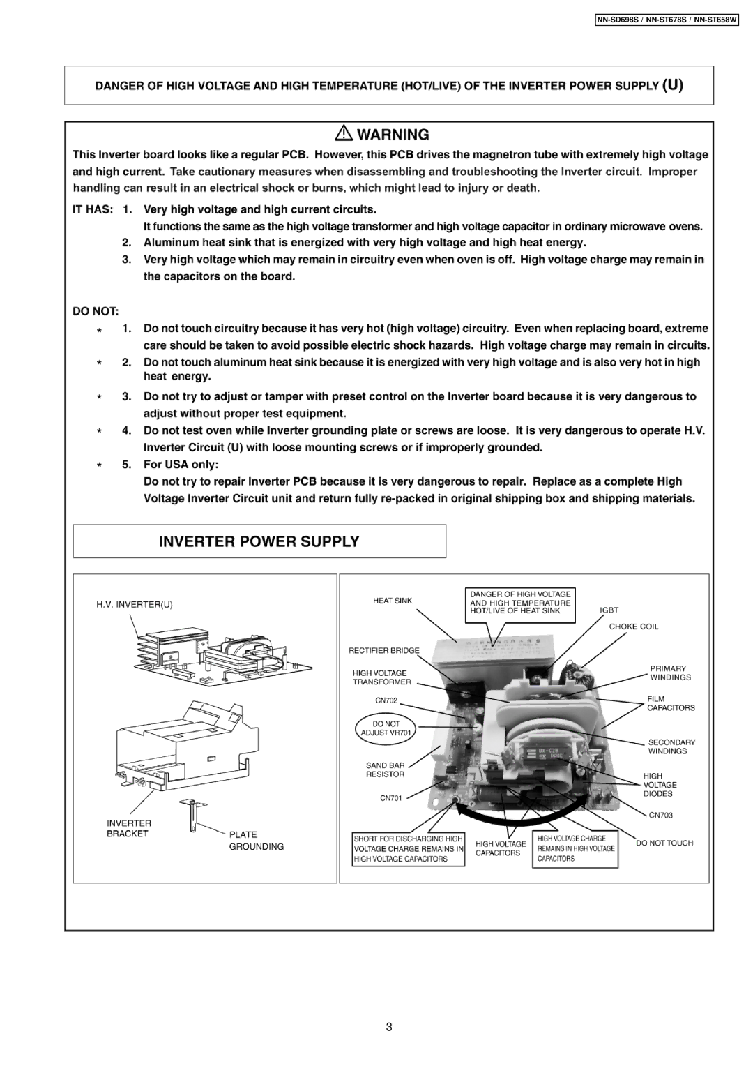 Panasonic manual NN-SD698S / NN-ST678S / NN-ST658W 