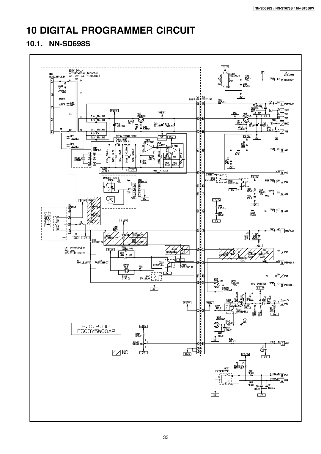 Panasonic NN-SD698S, NN-ST678S, NN-ST658W manual Digital Programmer Circuit 