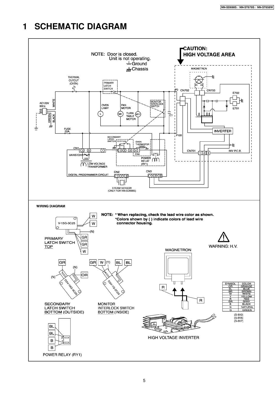 Panasonic NN-ST658W, NN-SD698S, NN-ST678S manual Schematic Diagram 