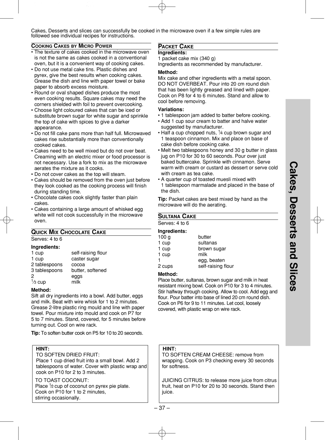 Panasonic NN-SD786S manual Variations, g Butter Cup Sultanas Brown sugar Milk Egg, beaten Cups 