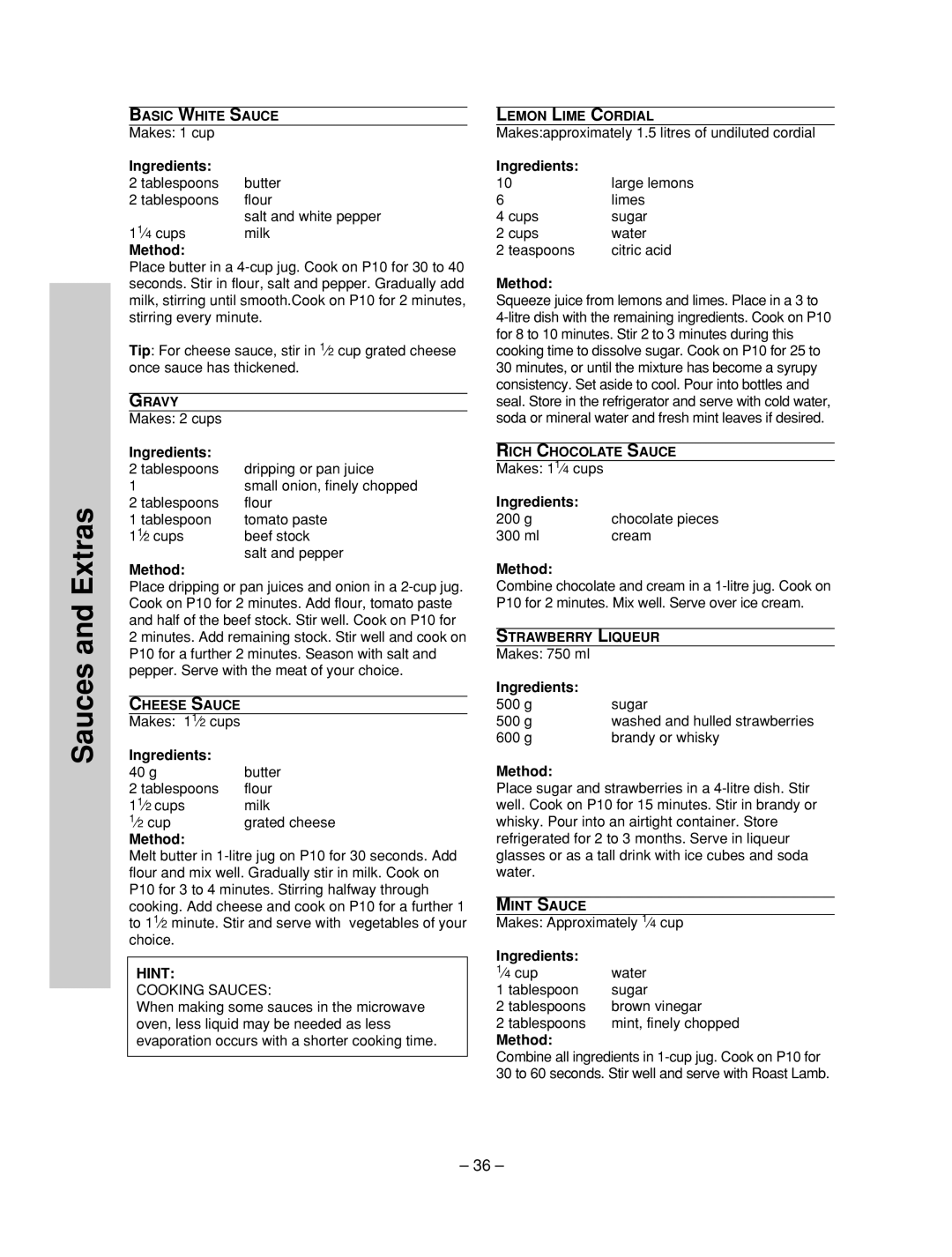 Panasonic NN-ST657S, NN-ST677M, NN-ST667W, NN-ST657 W manual Ingredients 2 tablespoons 2 tablespoons 