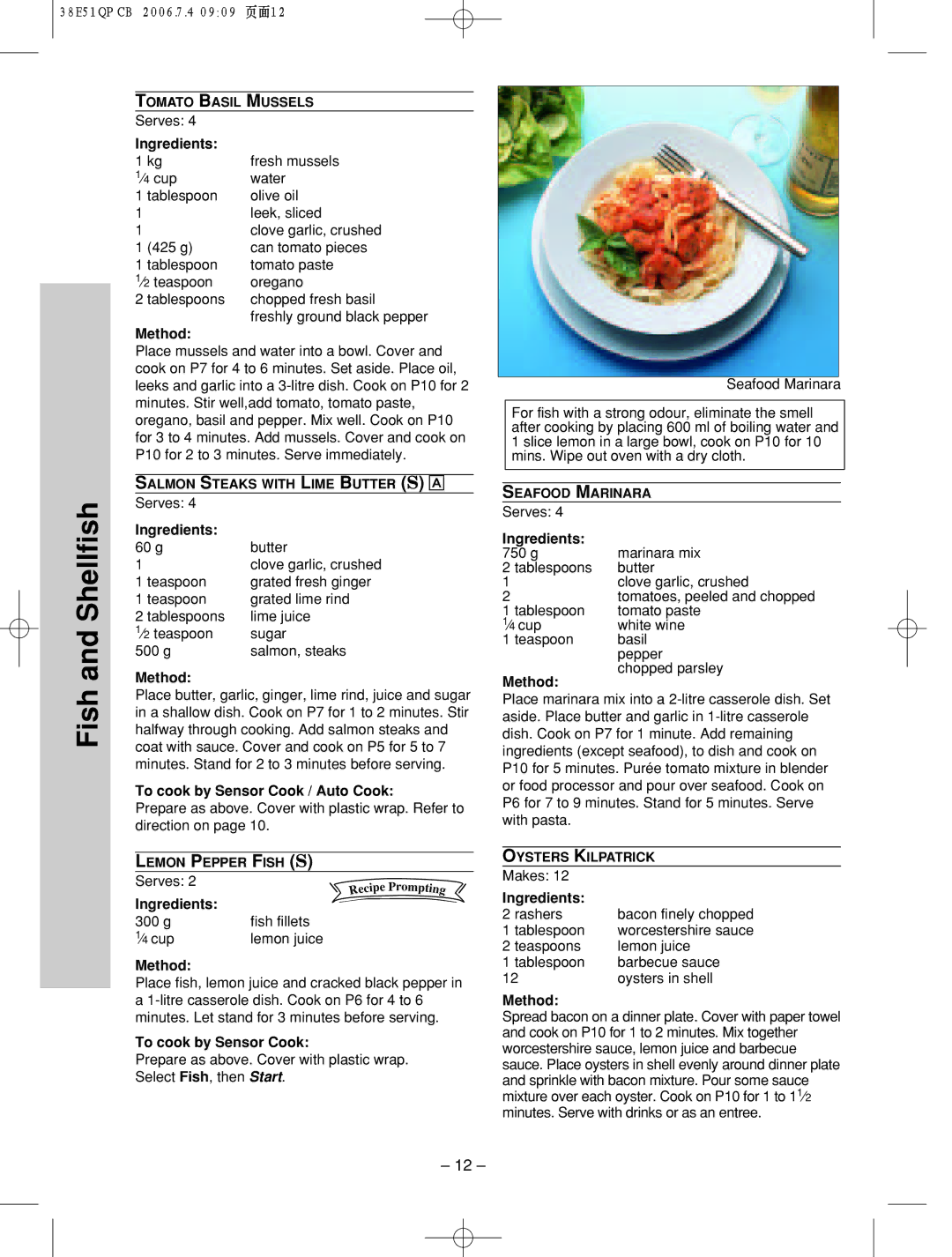 Panasonic NN-ST756W manual To cook by Sensor Cook / Auto Cook 