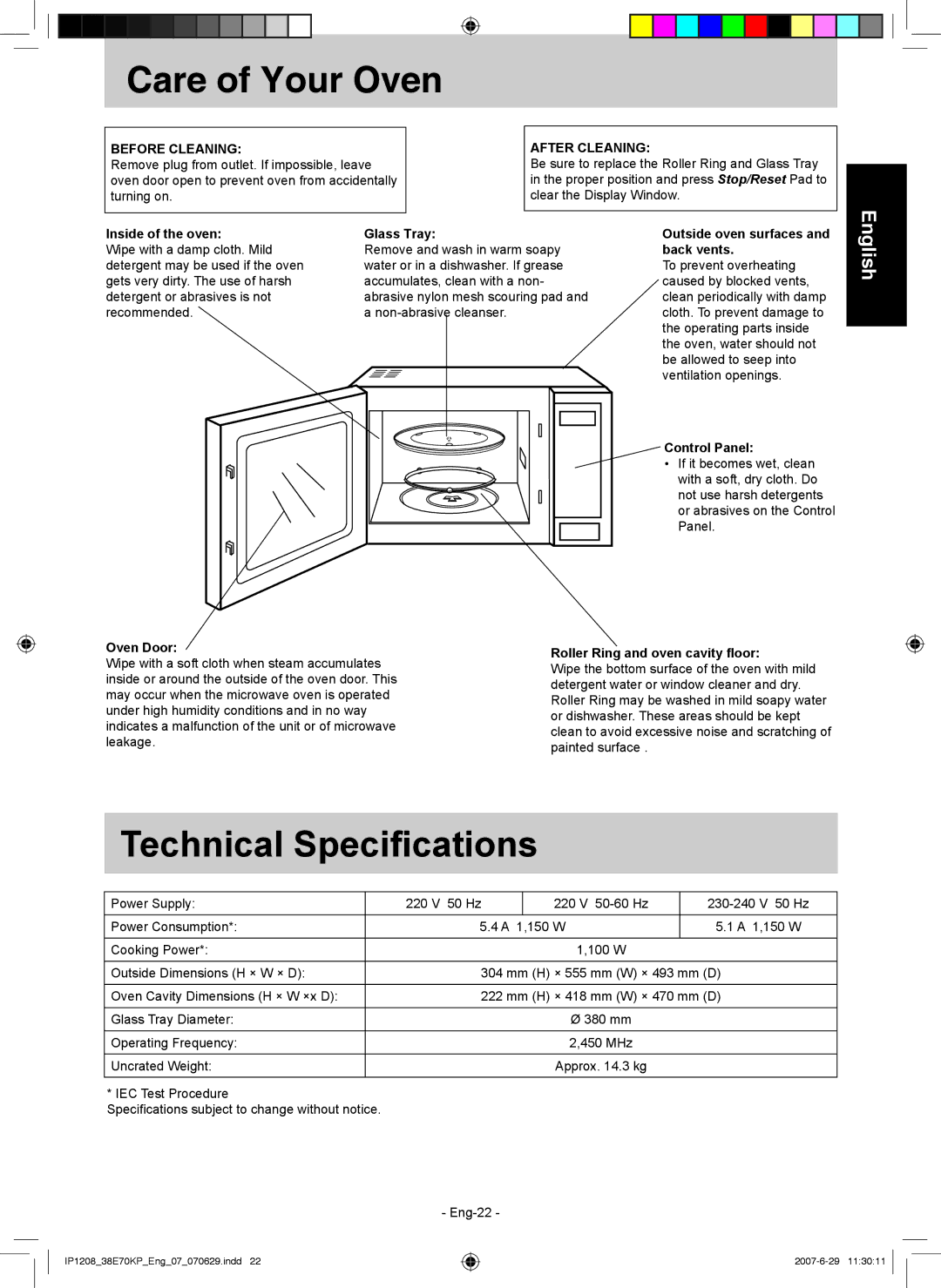 Panasonic NN-ST757W manual Technical Speciﬁcations, Before Cleaning After Cleaning 