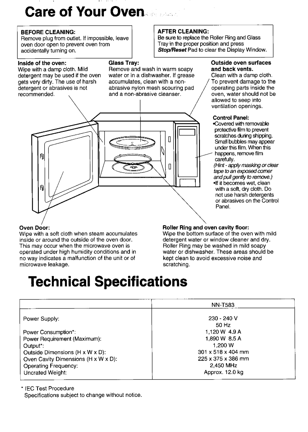 Panasonic NN-T583SF manual 