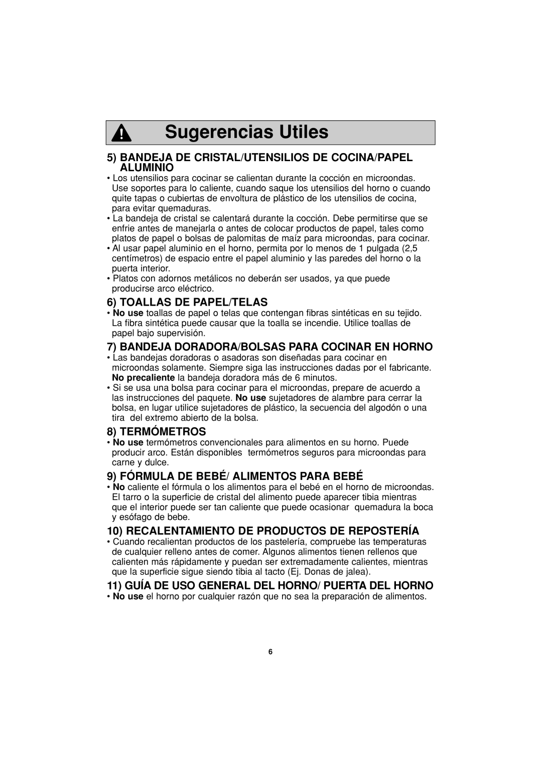 Panasonic NN-T654, NN-T664 Bandeja DE CRISTAL/UTENSILIOS DE COCINA/PAPEL Aluminio, Toallas DE PAPEL/TELAS, Termómetros 