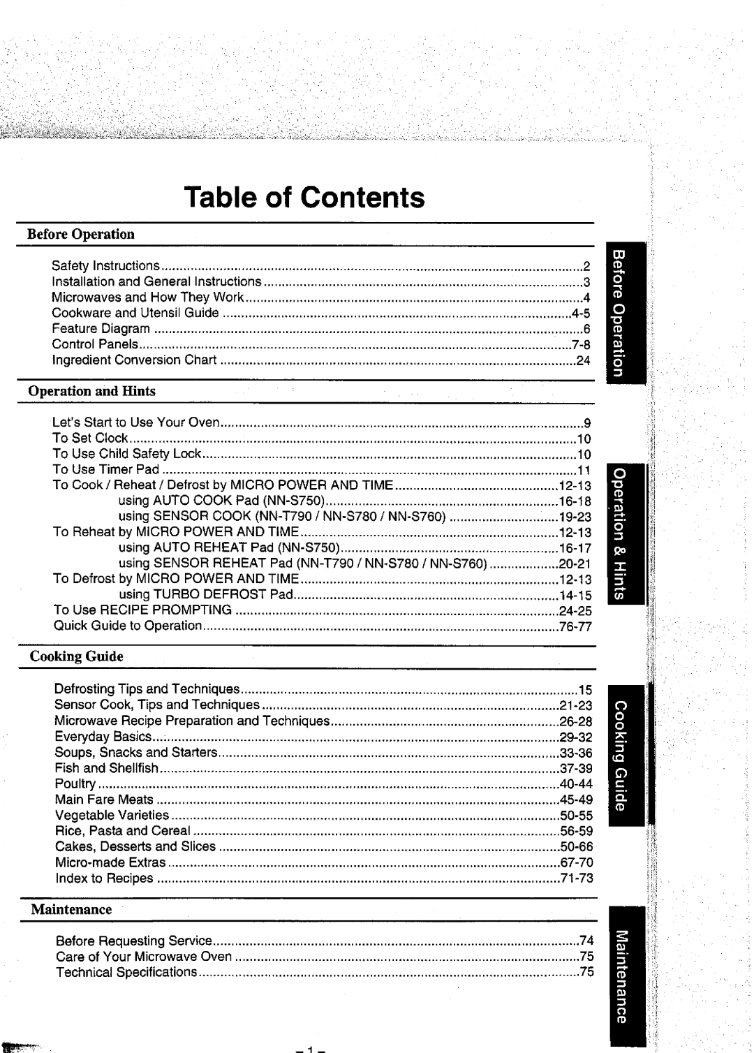 Panasonic NN T790 manual 