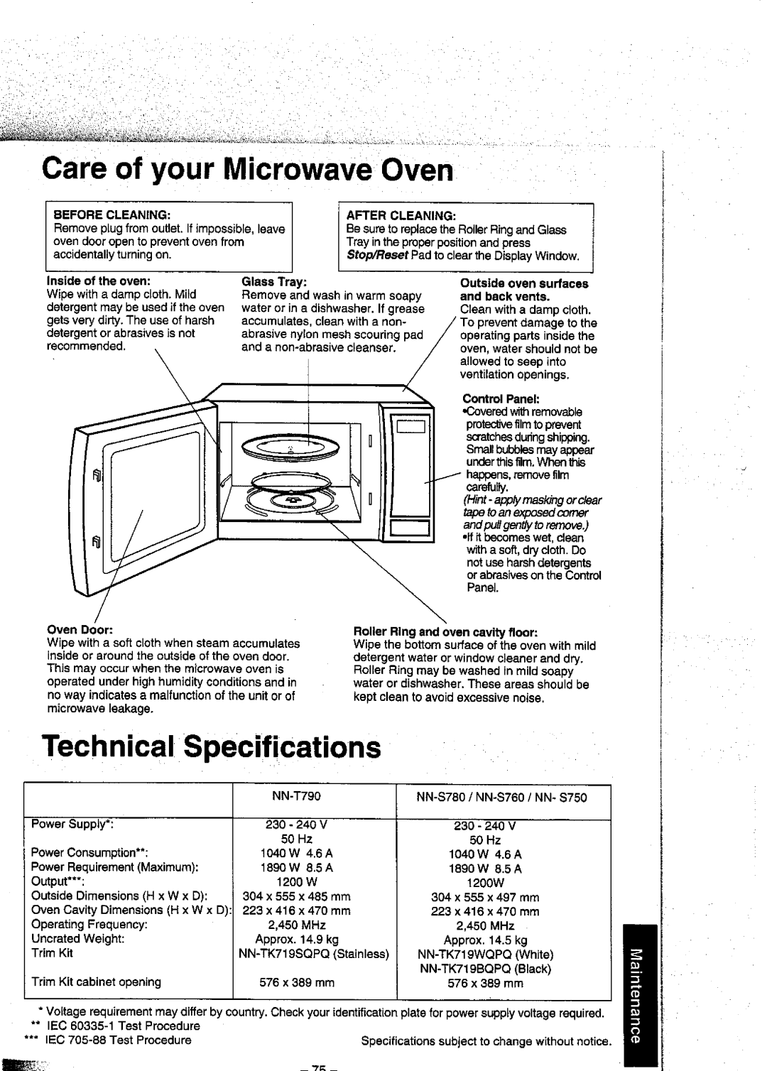 Panasonic NN T790 manual 