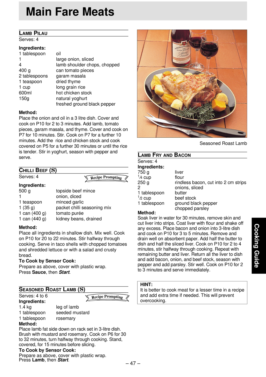 Panasonic NN-S761 manual Garam masala Teaspoon Dried thyme Cup, 600ml Hot chicken stock 150g, Serve, g Liver, ⁄4 cup Flour 