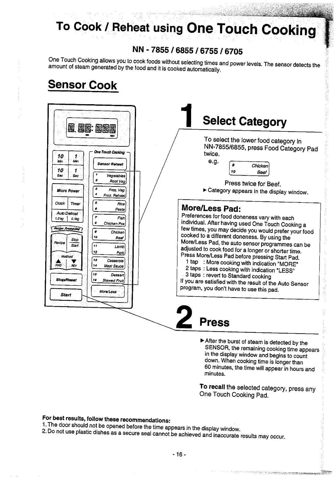 Panasonic NN6455 manual 