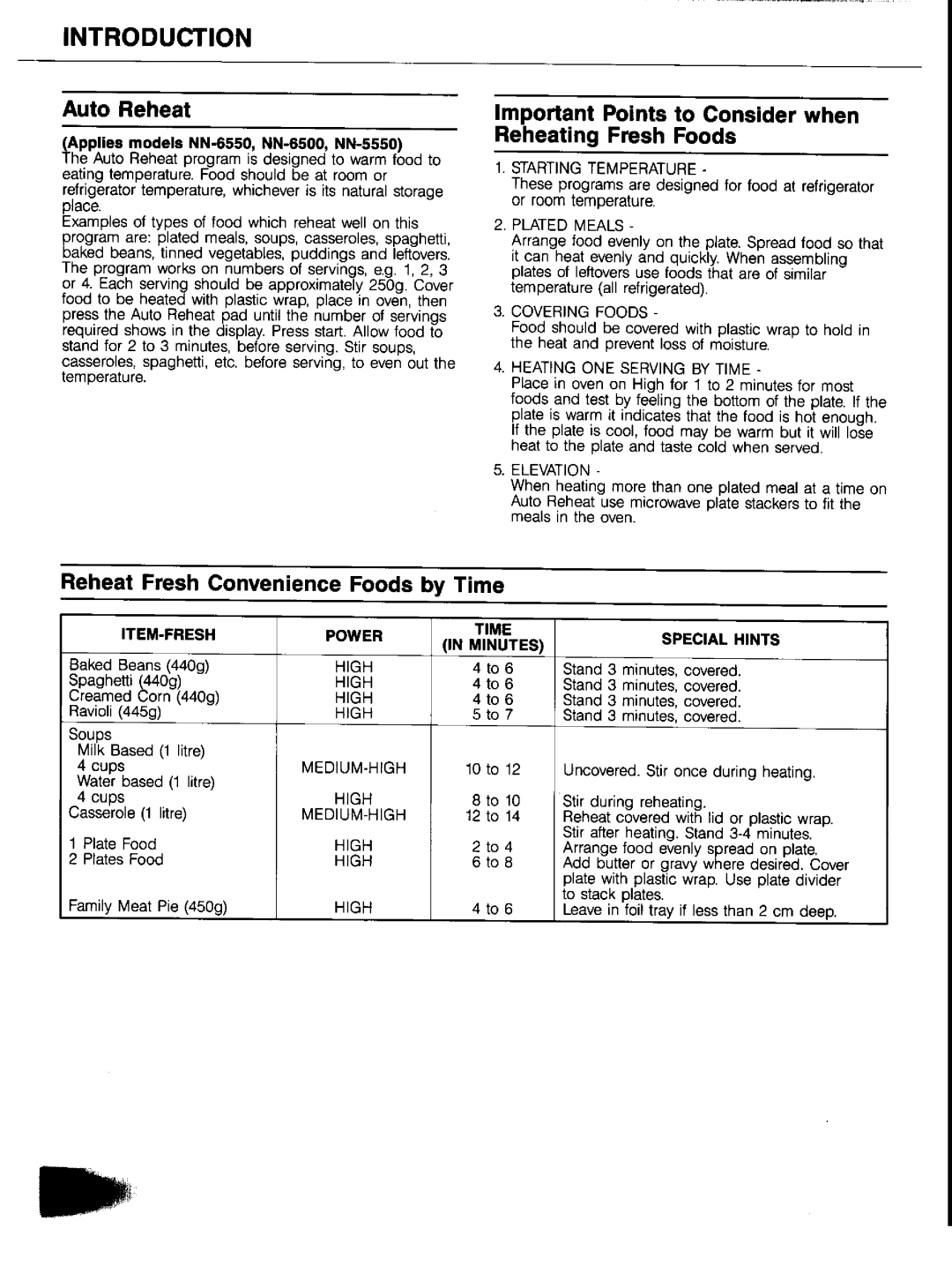 Panasonic NN6550 manual 