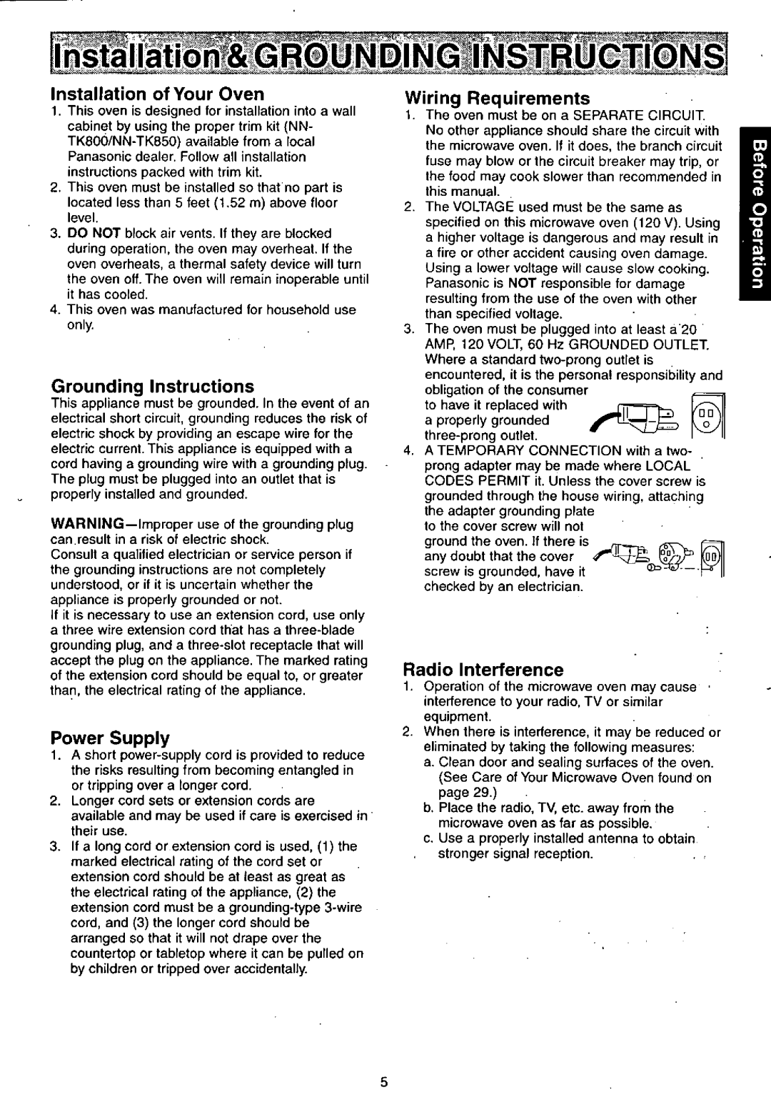 Panasonic NNC867WV, NNC867BV manual 