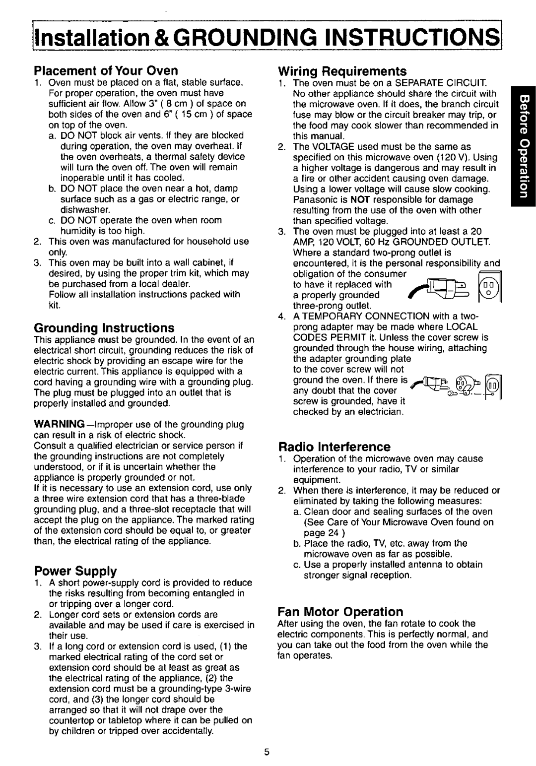 Panasonic NNC980B manual 