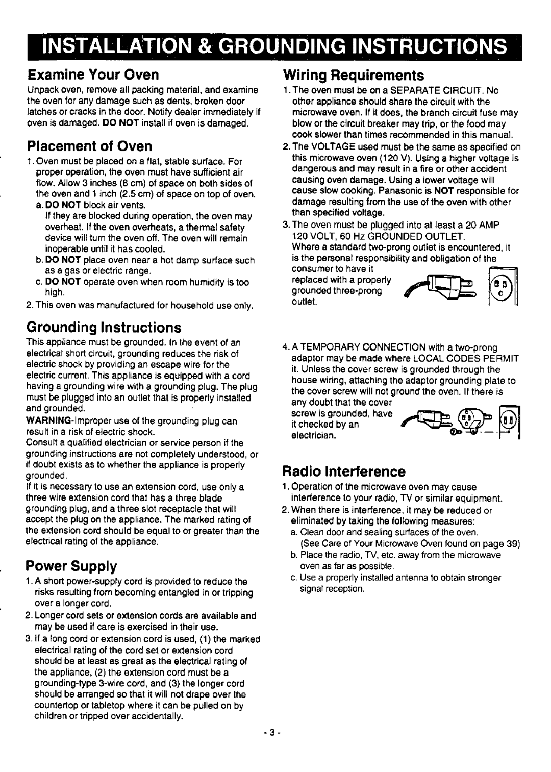 Panasonic NNS776, NNS676, NNS576 manual 