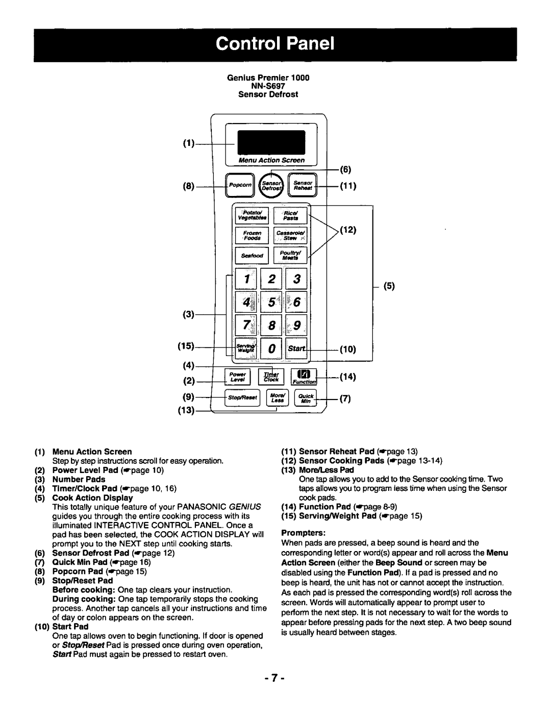 Panasonic NNS697 manual 