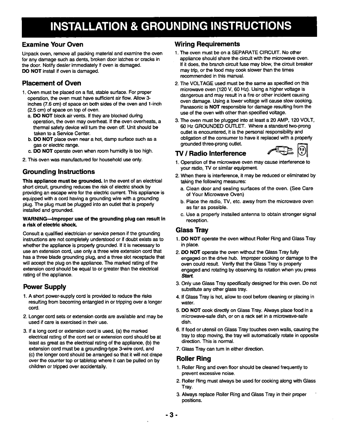 Panasonic NNS740BA manual 