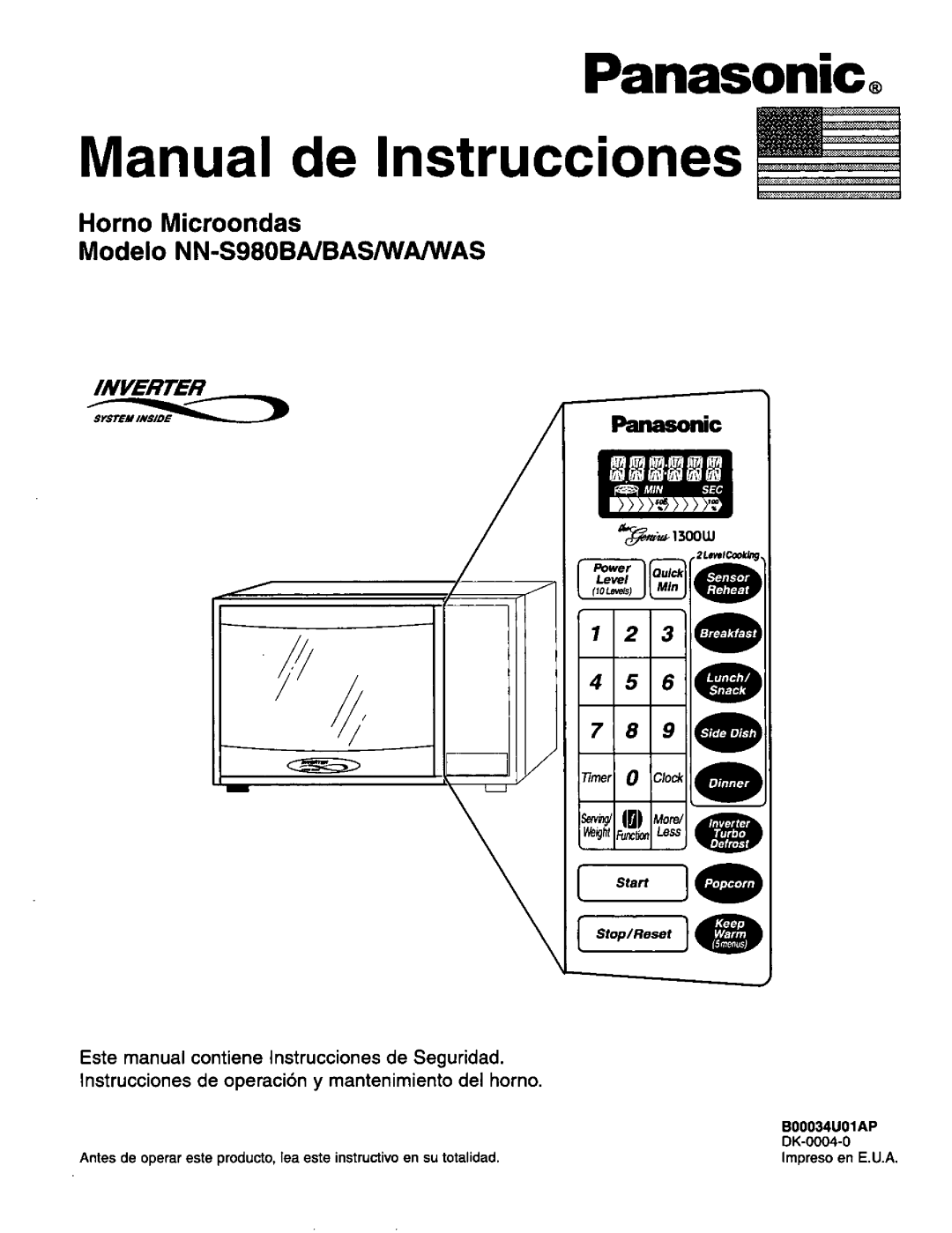 Panasonic NNS980BA manual 