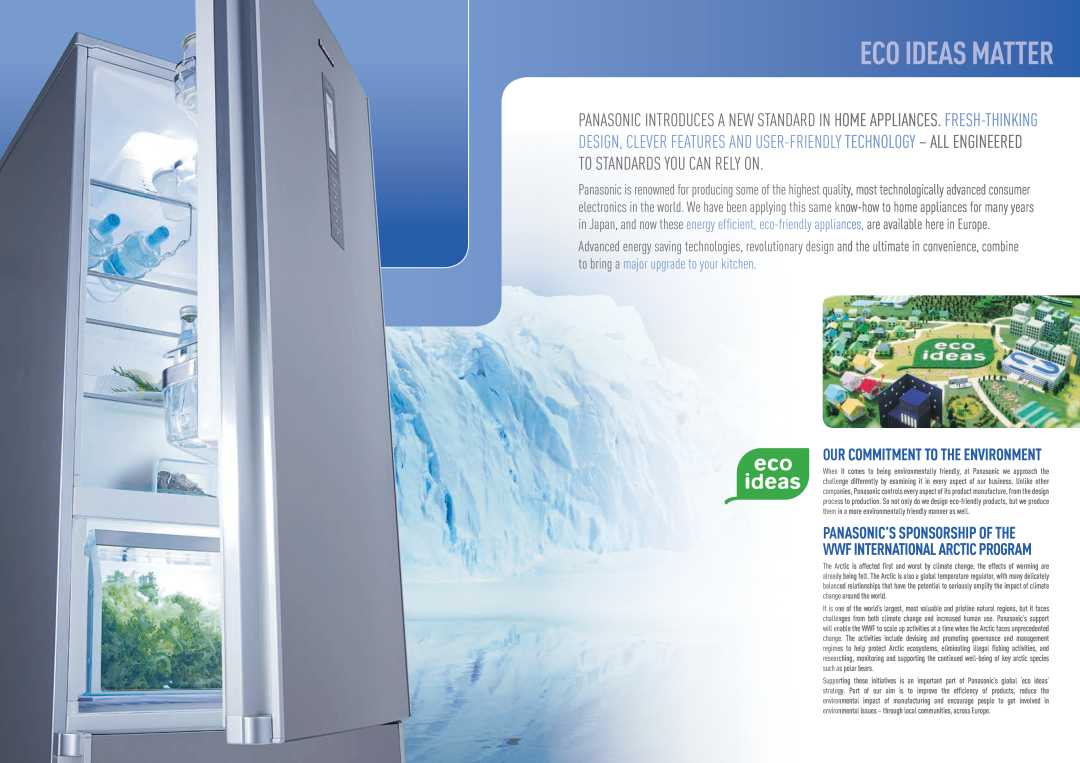 Panasonic NR-B30FX1-XB, NR-B30FG1-WB Eco Ideas Matter, Panasonic’s sponsorship of the, WWF International Arctic Program 