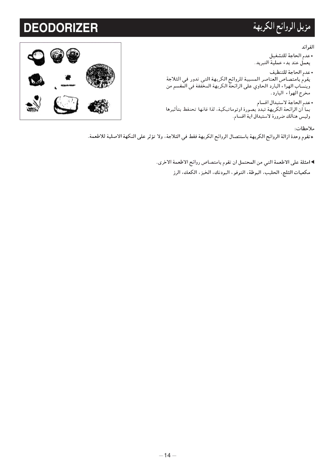 Panasonic NR-C703MS, NR-C703R, NR-C703MW operating instructions Deodorizer 