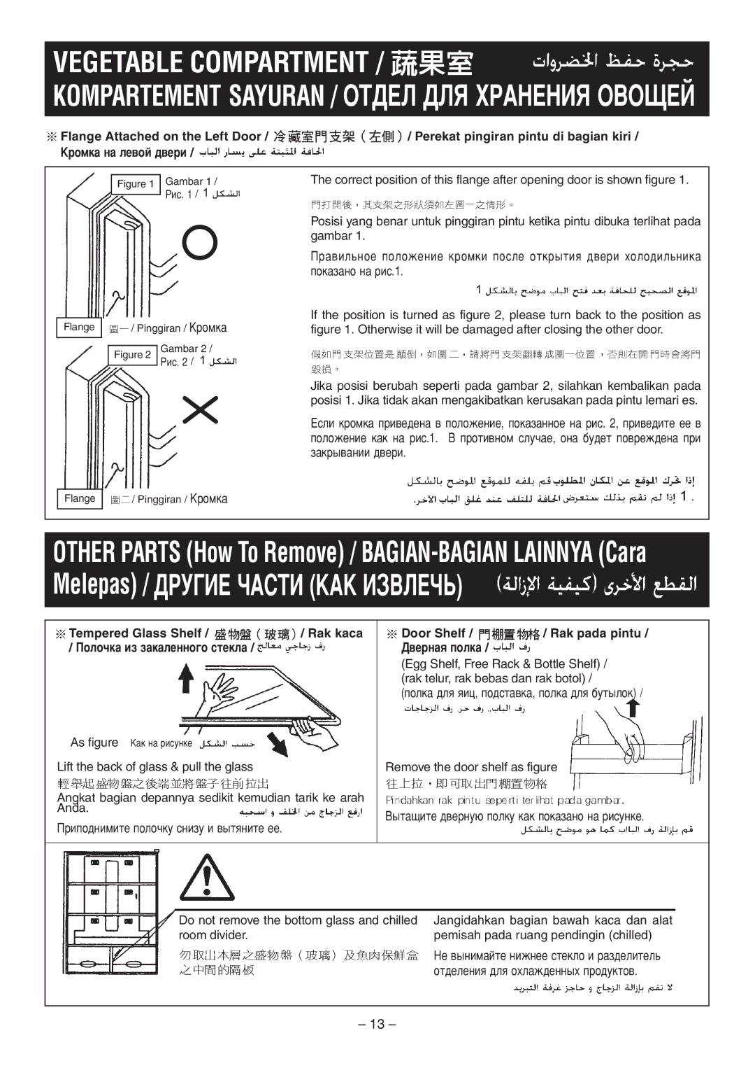 Panasonic NR-D700D operating instructions Óïí‡ Ì‡ Îâ‚Óè ‰‚Âë, ÈÓÎÓ˜Í‡ ËÁ Á‡Í‡ÎÂÌÌÓ„Ó ÒÚÂÍÎ‡ ‚ÂÌ‡ﬂ ÔÓÎÍ‡ 