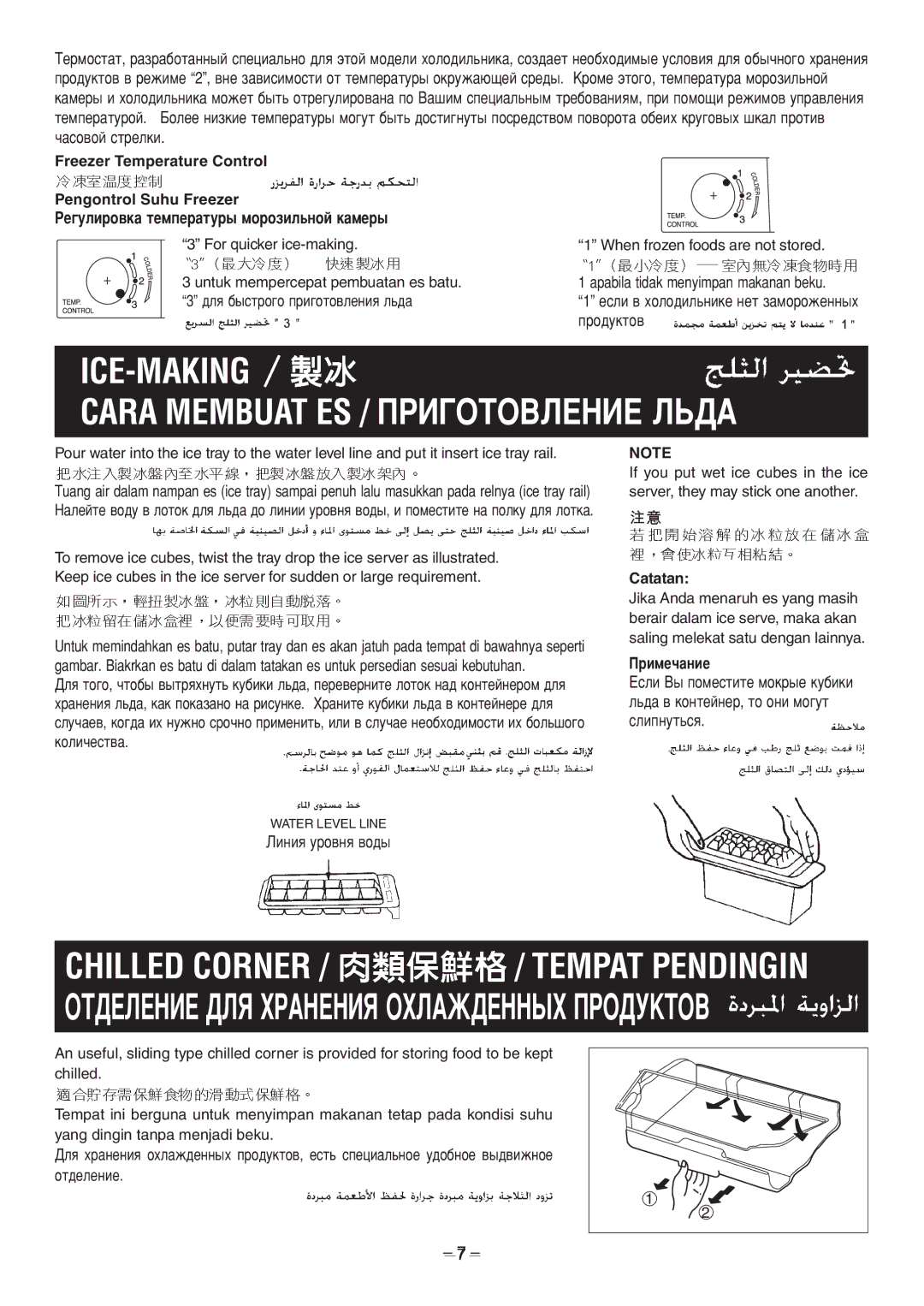 Panasonic NR-D700D Ice-Making, Cara Membuat ES / èêàÉéíéÇãÖçàÖ ãúÑÄ, Êâ„Ûîëó‚Í‡ Úâïôâ‡Úû˚ Ïóóáëî¸Ìóè Í‡Ïâ˚, Ëïâ˜‡Ìëâ 