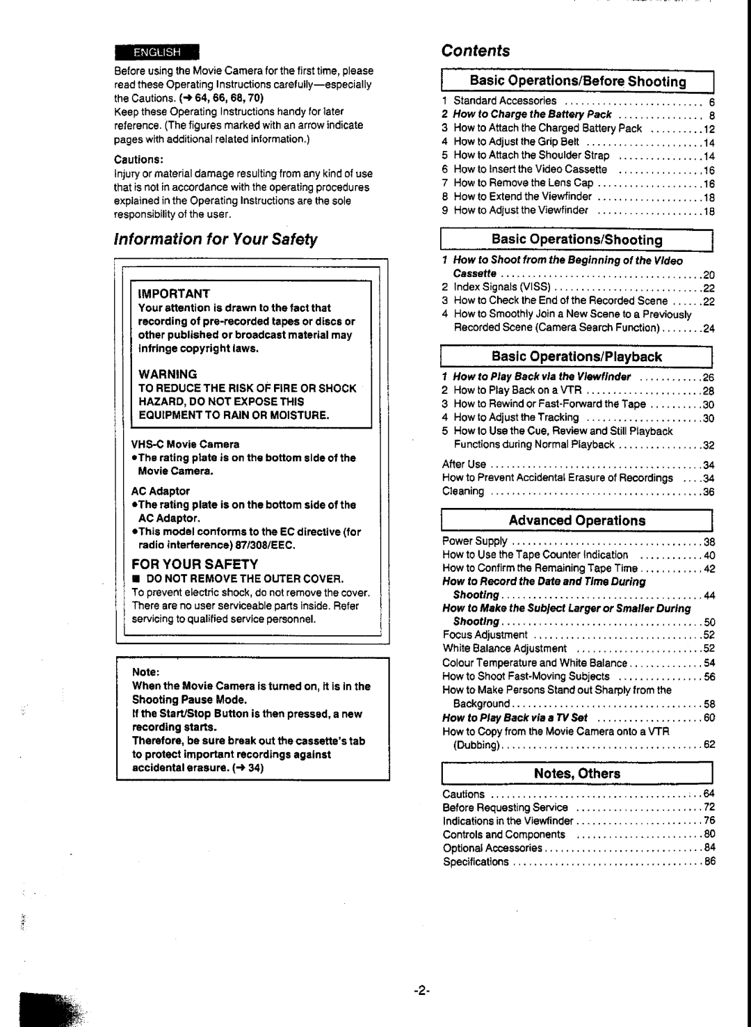 Panasonic NV-A1E manual 