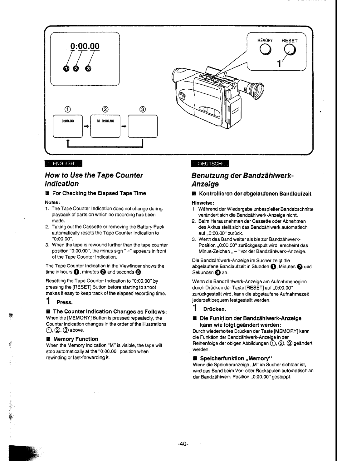 Panasonic NV-A1E manual 