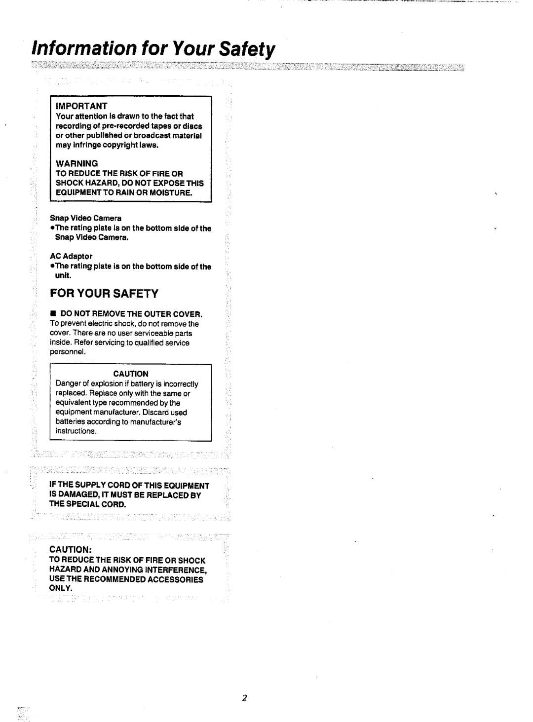 Panasonic NV-CS1A manual 