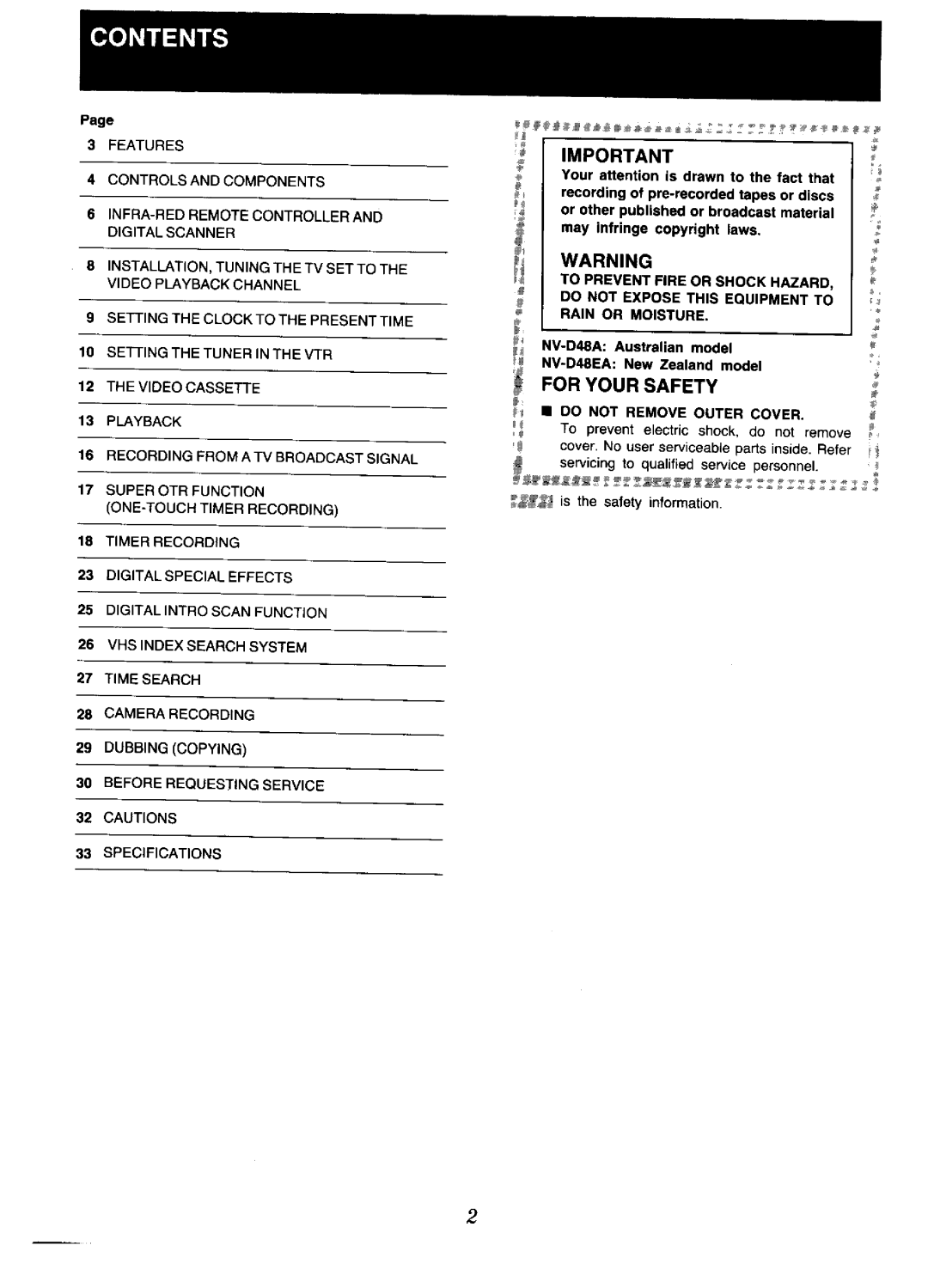 Panasonic NV-D48 Series manual 