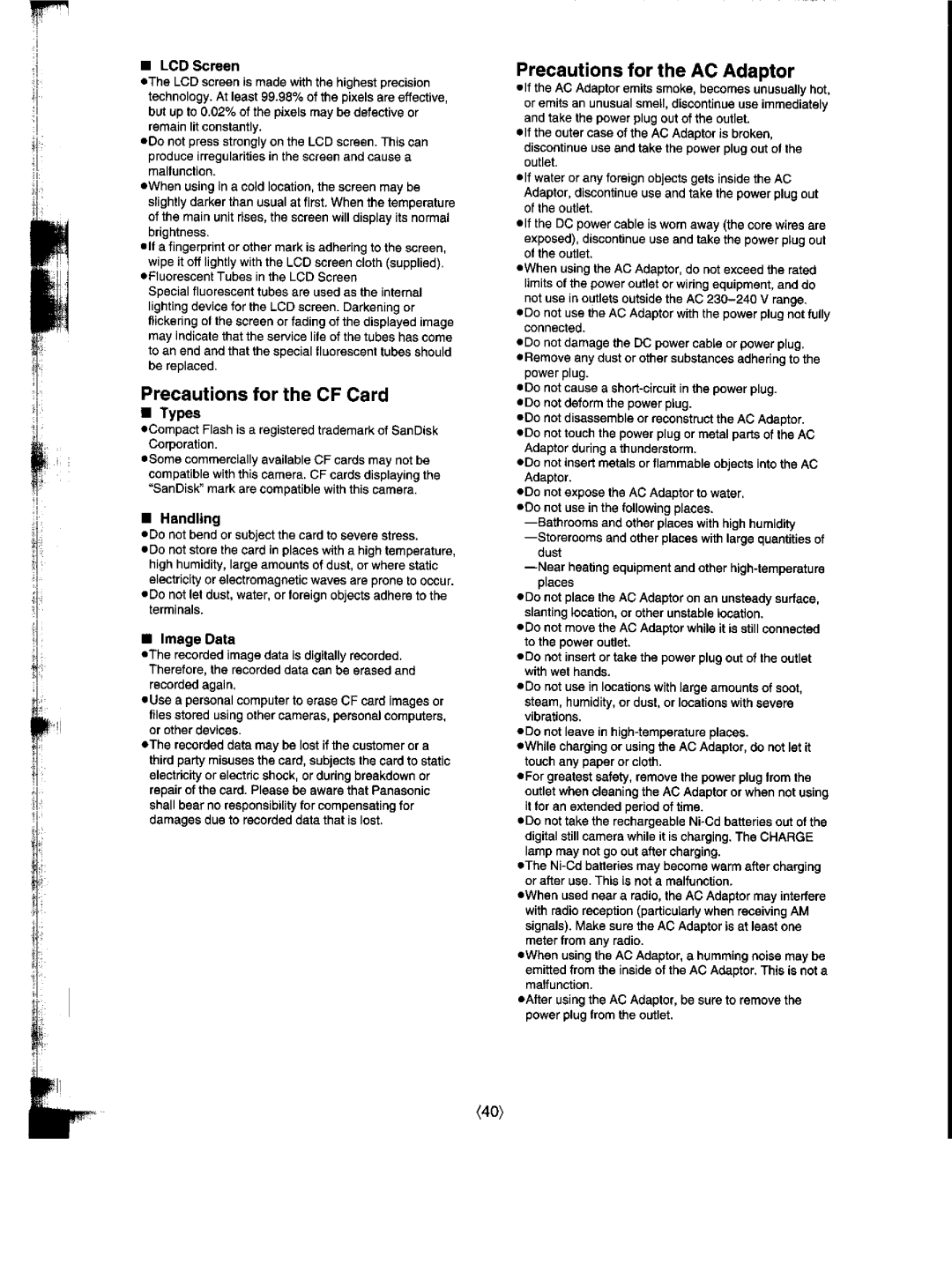 Panasonic NV-DCF1A manual 