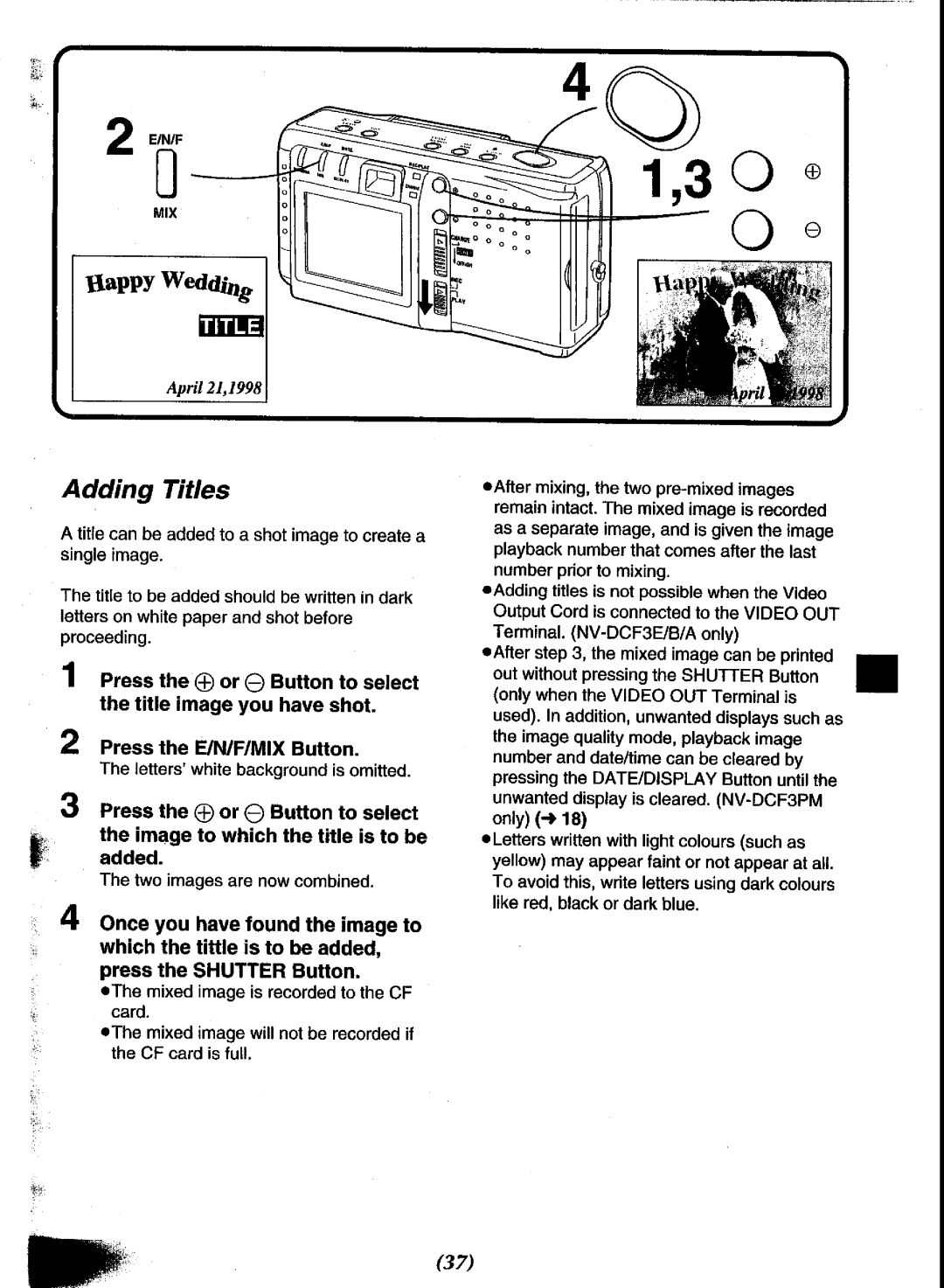 Panasonic NV-DCF3 Series manual 