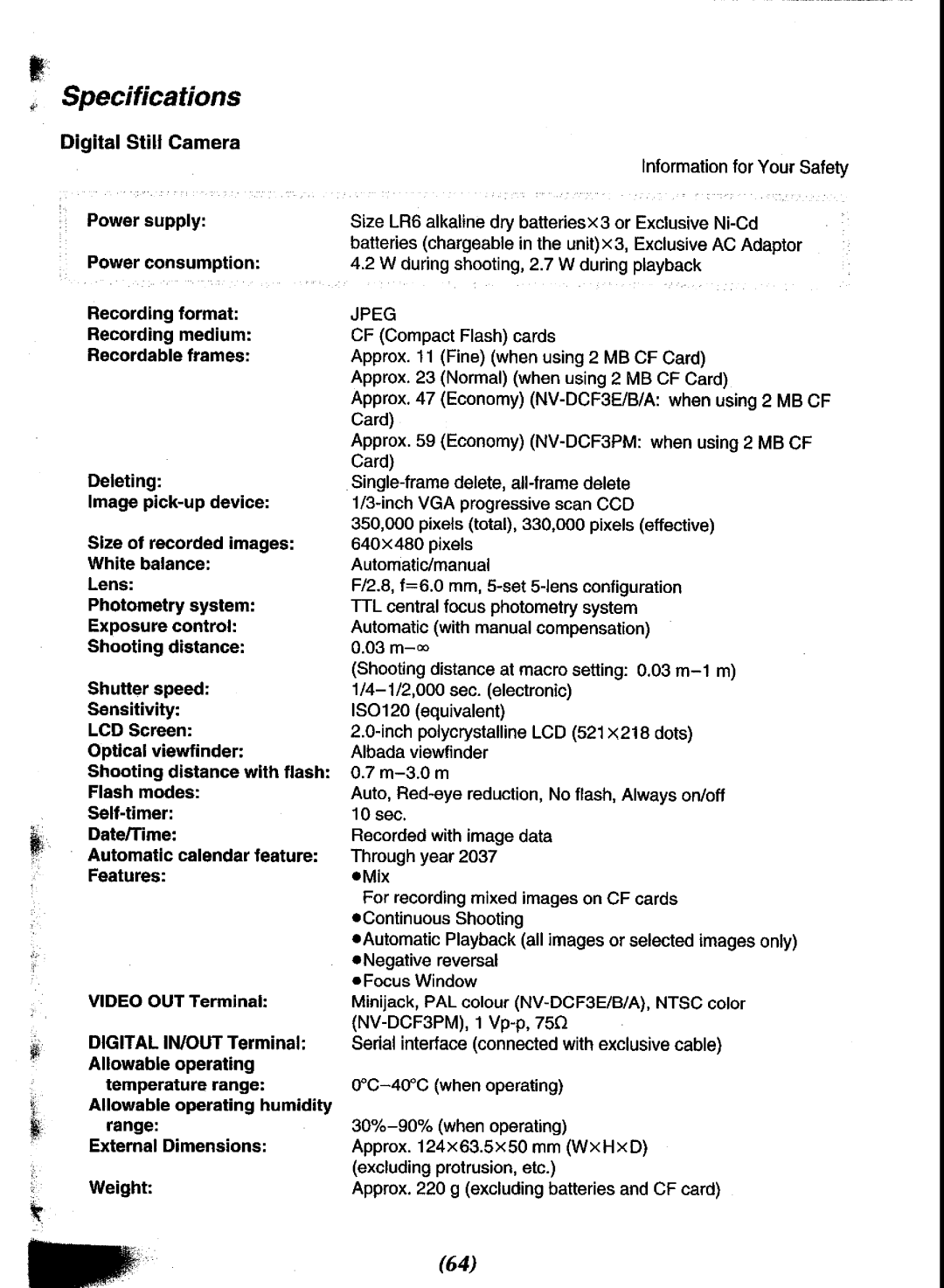 Panasonic NV-DCF3 Series manual 