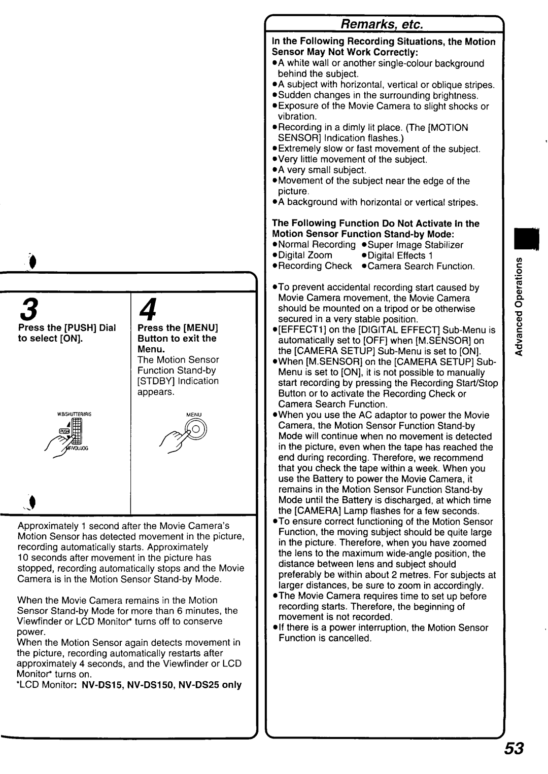 Panasonic NV-DS15 operating instructions 