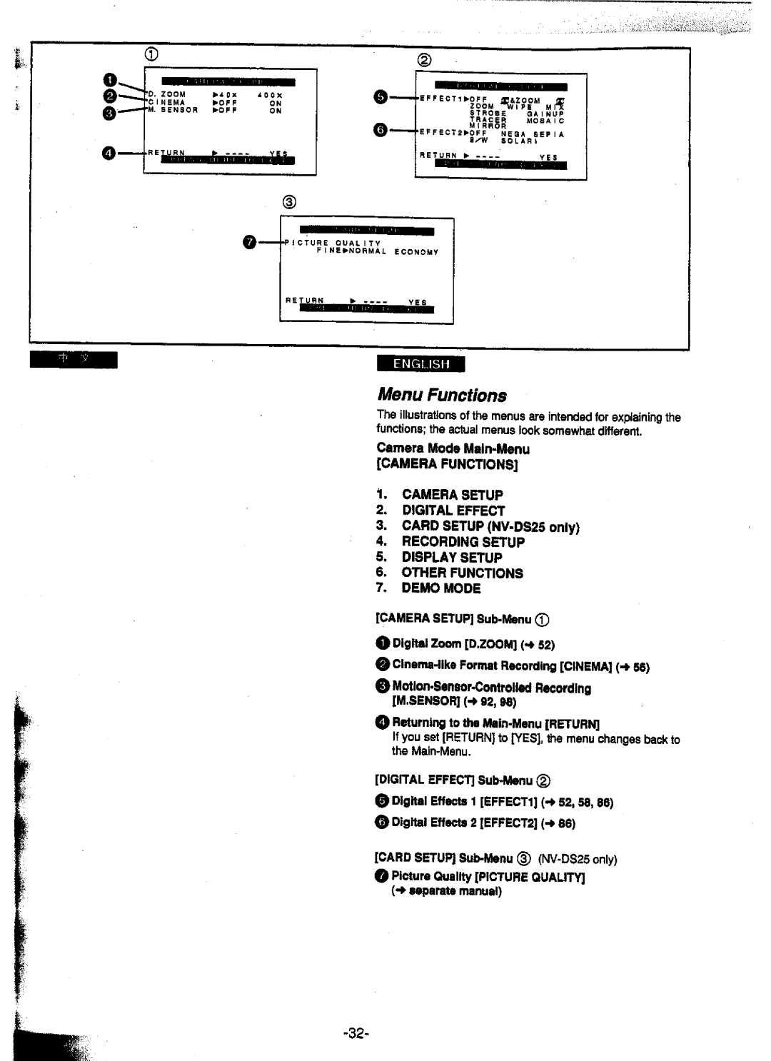 Panasonic NV-DS15ENC, NV-DS15A, NV-DS25A, NV-DS25EN manual 