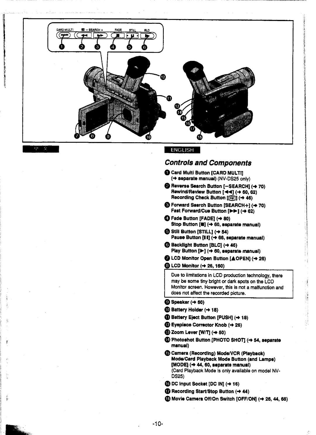 Panasonic NV-DS15A, NV-DS15ENC, NV-DS25A, NV-DS25EN manual 