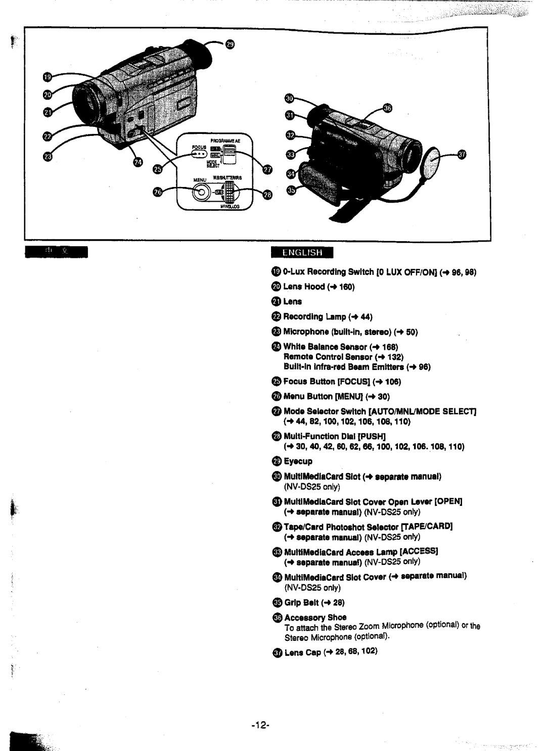 Panasonic NV-DS15ENC, NV-DS15A, NV-DS25A, NV-DS25EN manual 