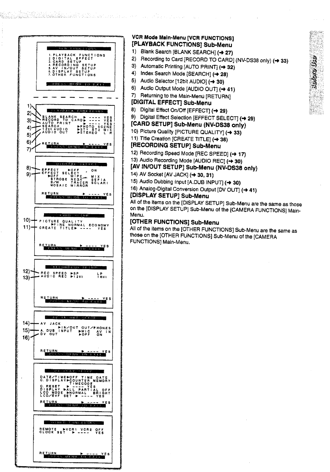 Panasonic NV-DS28A, NV-DS38A manual 