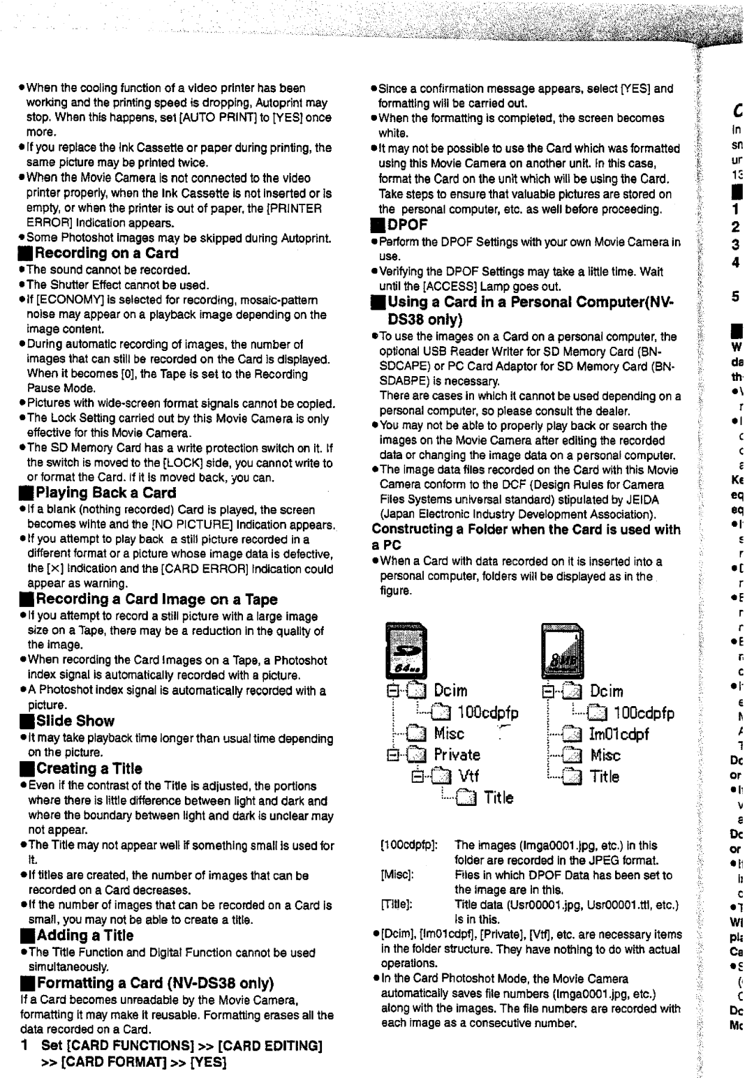 Panasonic NV-DS38A, NV-DS28A manual 