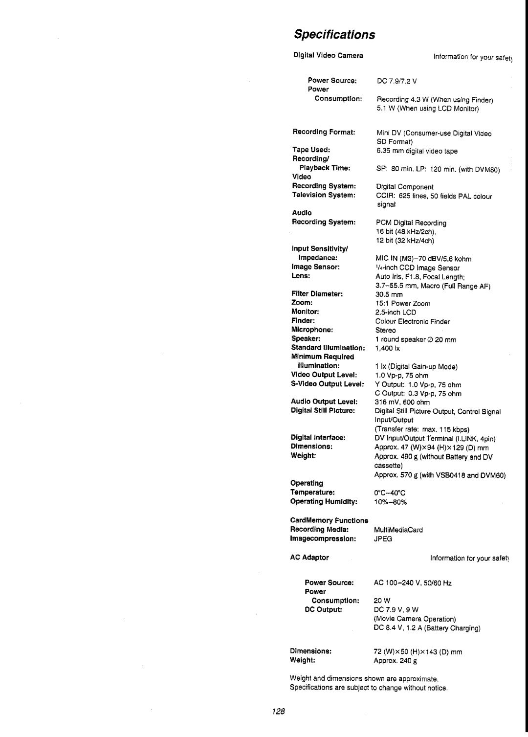 Panasonic NV-DS55A manual 