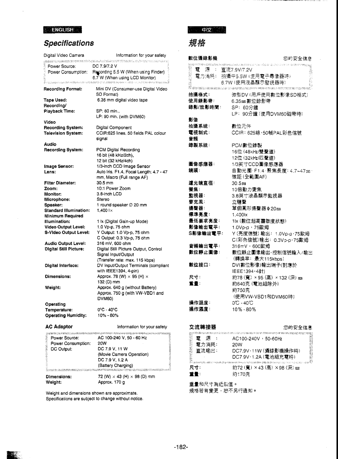 Panasonic NV-DS5EN manual 