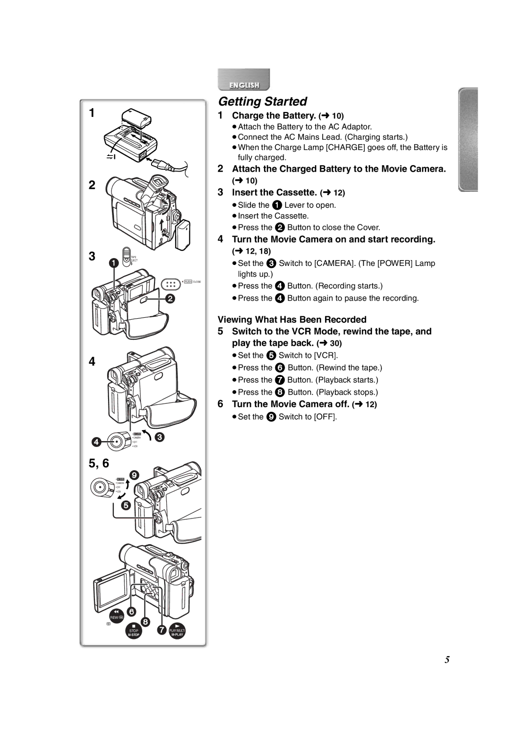 Panasonic NV-DS65EG, NV-DS60EG operating instructions Getting Started 