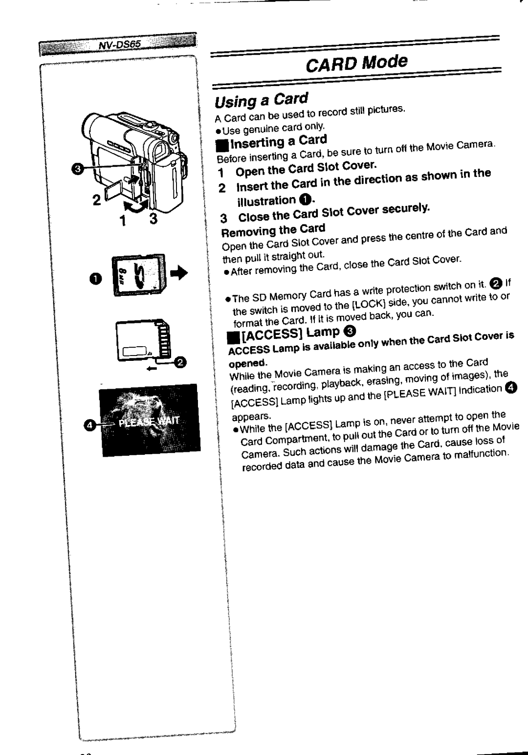 Panasonic NV-DS65A, NV-DS60A manual 