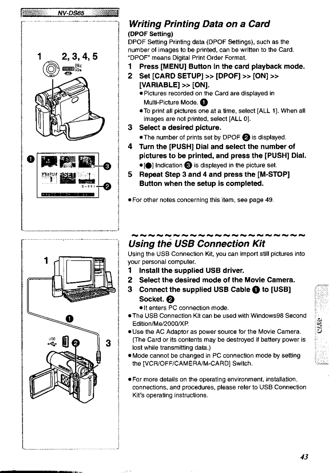 Panasonic NV-DS60A, NV-DS65A manual 