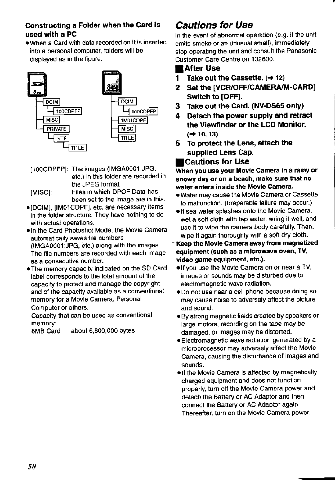 Panasonic NV-DS65A, NV-DS60A manual 