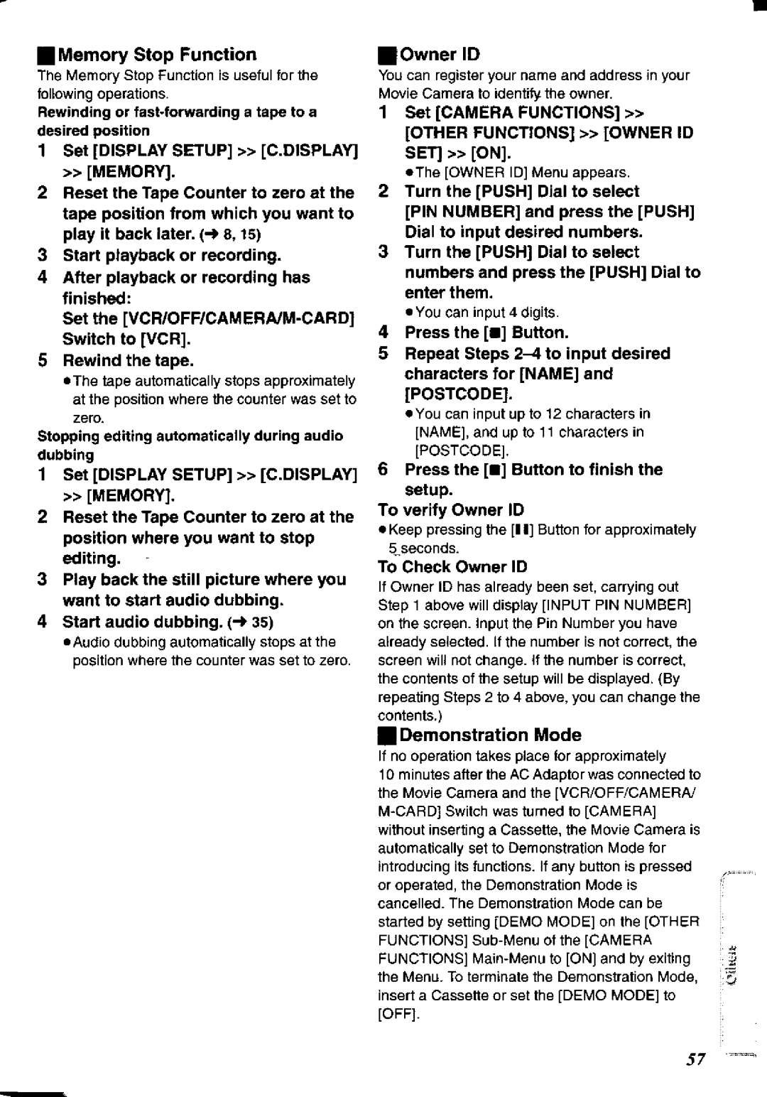 Panasonic NV-DS60A, NV-DS65A manual 