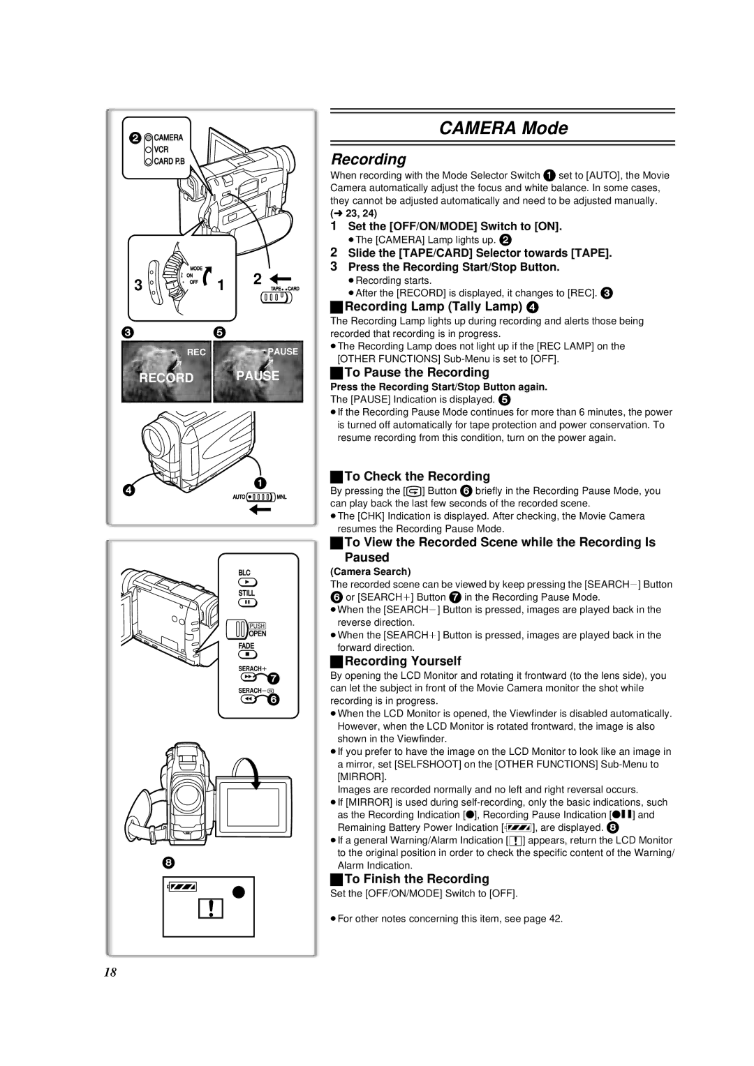 Panasonic NV-DS88A operating instructions Recording 